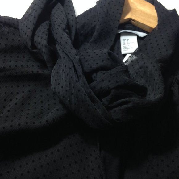 H&M Beautiful Loose Sheer Tie Front Blouse, 4, NWT - Picture 12 of 13